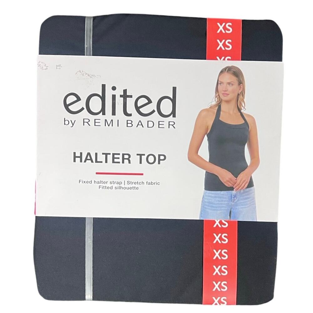 Remi Bader Edited Halter Top Black XS – Stretch Fitted Silhouette